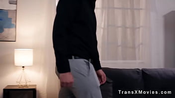 Dude gets blowjob fron shemale
