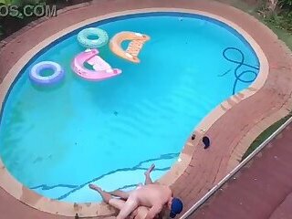 Caught a outdoor swimming pool orgy while flying my fpv drone