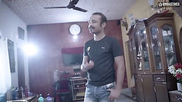 Indian daddy teaches his son how to fuck MILF stepmom