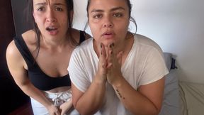 Your babysitters find you masturbating and beg for your cum