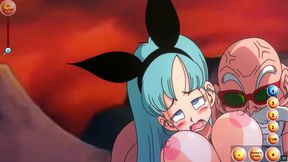 kame paradise 2 - let s play without comment [pornplay hentai game parody] ep.1 old pervert massive cock fuck bulma in her bunny suit