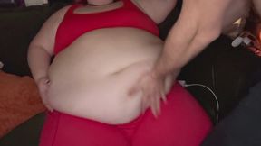SSBBW gets Belly Rubbed and Belly Button Play