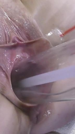 Far Spread Pussy Close up Fucking with Lamp 1000watt