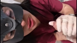 Doctor visits her patient with sterile white gloves to check up. Dialogues ita OF FULL