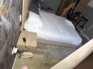 Spying on my stepmom!! Sexy mother I'd like to fuck eats the monster wang of her stepson whilst his spouse is not at home - Salome Gil