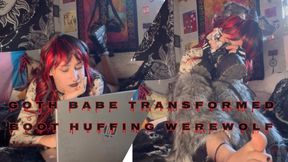 Goth Babe Transformed Boot Huffing Werewolf