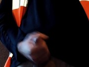 Bear jerks off quickly during his lunch break at work risking getting caught. 😱😳💦