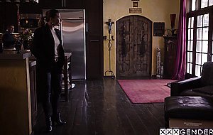 Bad shemale Ariel X enjoyed hardcore anal sex after she swallowed big dick