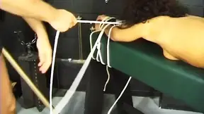 Mature hot mom with curly hair gets bound and toyed in to the hilt anal action