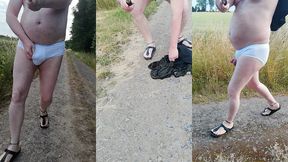 geiler fkk spass in der natur mit weisser unterhose