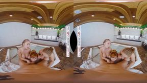 Three MILFs sit around a table, spreading their legs as they moan