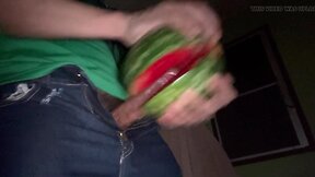 Watermelon as an adult dildo