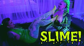 Slimy feet teasing!
