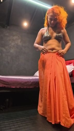 Saree Try on Haul with Nude Big Booty Queen Nilmini Sheron