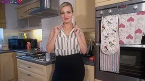 Cum In The Kitchen - Busty Blonde Housewife Striptease