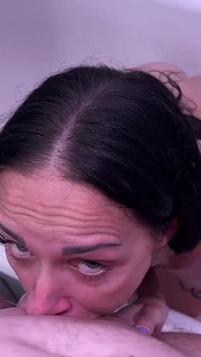 Stepson Spies on His Stepmom in the Shower, Stepmother Sucks Dick