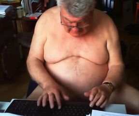 Silver Fox Strokes on Cam