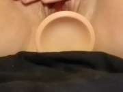 Chubby girl takes a 7in dildo