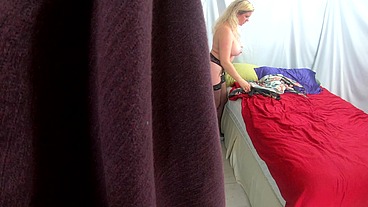 Stepmom gets stuck in her dress and fucked by stepson