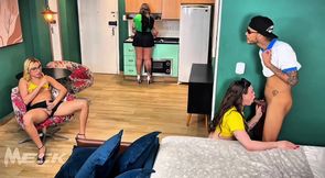 EN.1 Two hot girls who like danger and take turns with without my wife seeing anything..