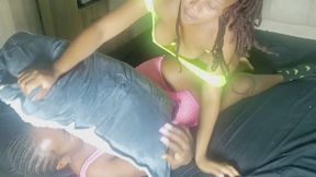 AGGRESSIVE PILLOW SMOTHER AND PILLOW FIGHT .