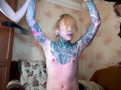 Blonde in stockings hot foot fetish and pussy pounding