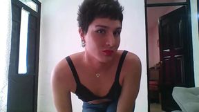 Femboy dancing in thong + enema of her big tranny ass (part 1)