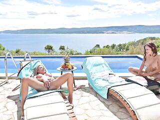 Poolside Exploration Chapter 1: Bi BFFs Shalina Devine And Olivia del Rio Share A Thong On GP3287