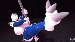 Slutty cartoon girl in 3D animation mix