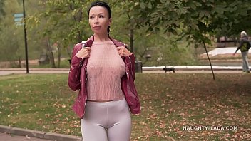 Thin white tight leggings and sheer blouse&hellip_ Did you check out my cameltoe _)?