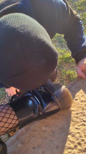 My slave licking my Dr.Martens