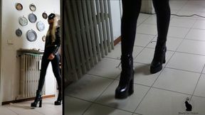 trampling a human carpet just for relax (floorview)