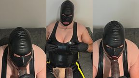 huge boobs in latex deep throat