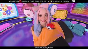 Tiny teen cosplays Pokemon Violet and gets her tight pussy broke in POV