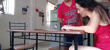 Stepdad interrupts my work, old pervert makes me suck dick, don't squirt your cum in my mouth!