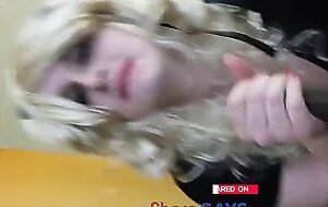 Sissy Crossdresser Takes on BBC for a Sloppy Blowjob