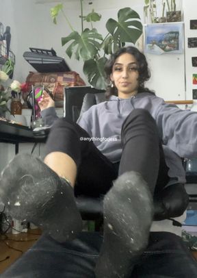 Nasty Black Sock Removal/Humiliation