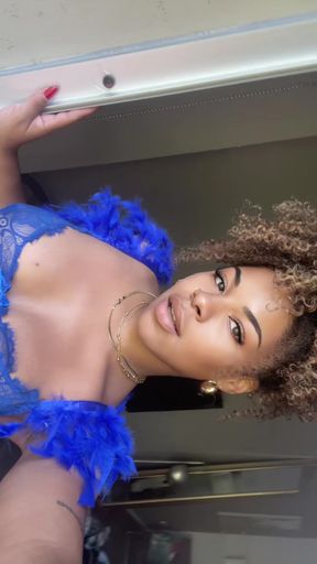Busty babe showcases her big boobs