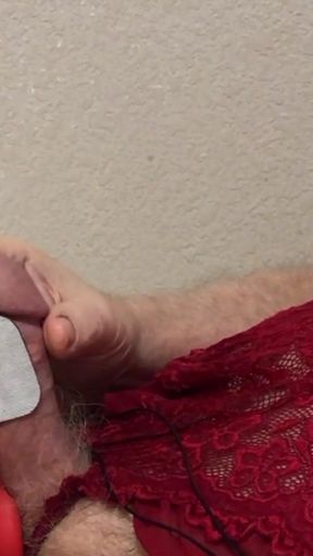 Powerful moment from &quot;Crossdresser beats off with estim and urethral sounding&quot;