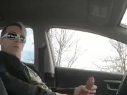 Sacha Huge jerking off in his car