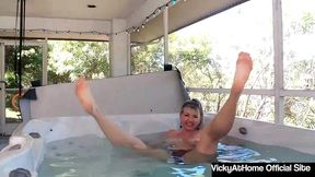 vicky vette taking a shower and pleasing her pussy with a vibrator!