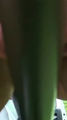 On the Bicycle Bouncing Boobs and Rubbing My Big Clit with Fun