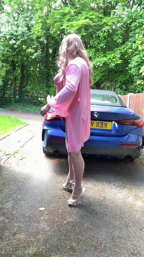 Key moment from "Sexy Crossdresser kellycd2022 in pink bodysuit stockings and heels"