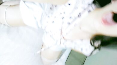 Just a cute girl wearing a white skirts and a cute tshirt being naughty, tongue fetish and masturbation