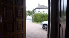 Irish Needledick Strips and Wanks at front door