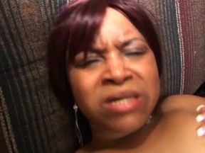 Black dude bangs his black girlfriend on couch
