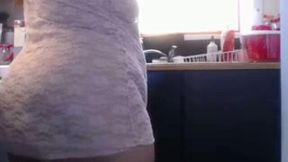 Lustful BBW whore is getting freaky in the kitchen
