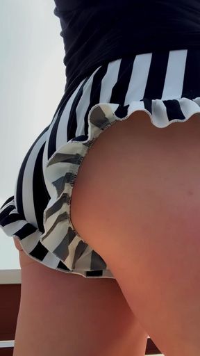 Sissy Street Walk, Hiking Trail in Panties, Slutty Workout Shorts in Public