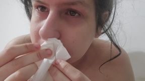 Snot Fetish Close-Up on Video Call – Bubbling Snot, Showing My Nose to My Partner, Intimate Fetish Content and Real Reaction Video