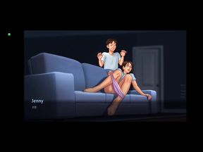 Jenny Caught Masturbating on Sofa - Night Scene Compilation